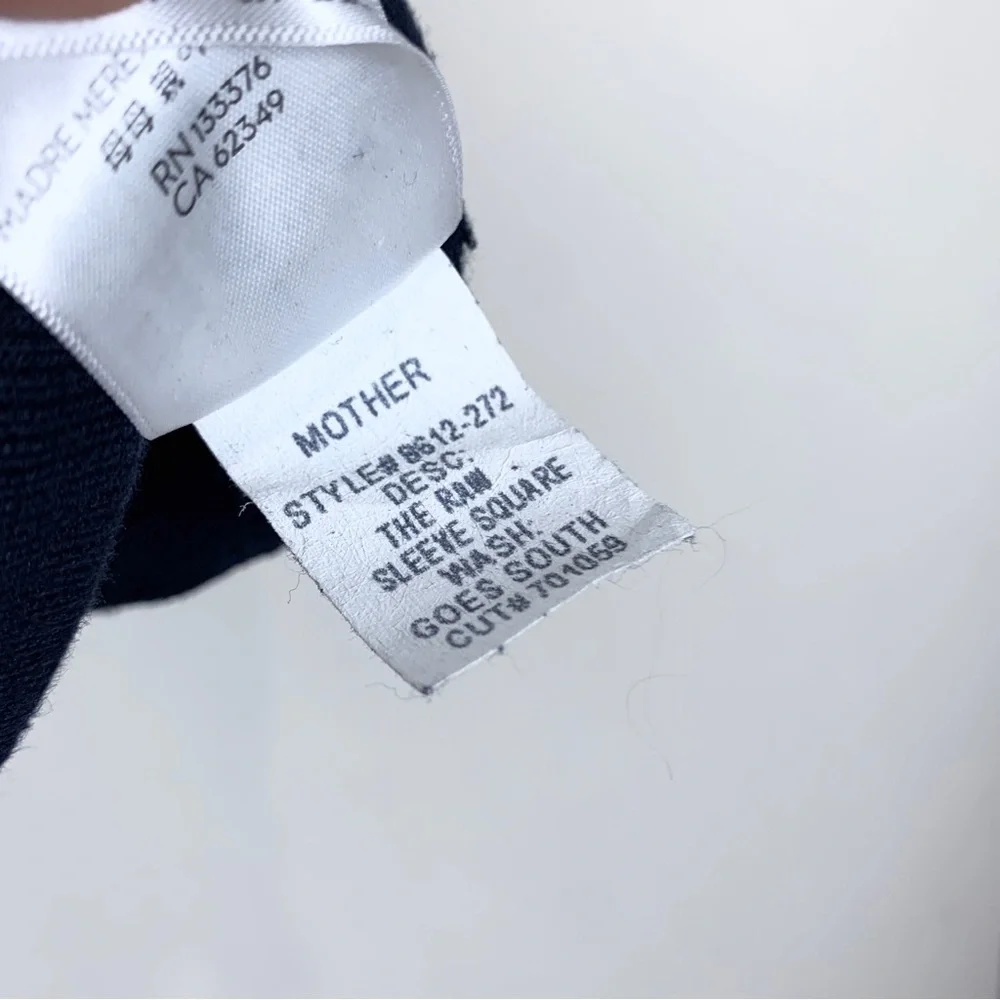 Mother The Raw Sleeve Square Sweatshirt Top *Goes South* Navy Rainbow Sz S - Picture 14 of 14